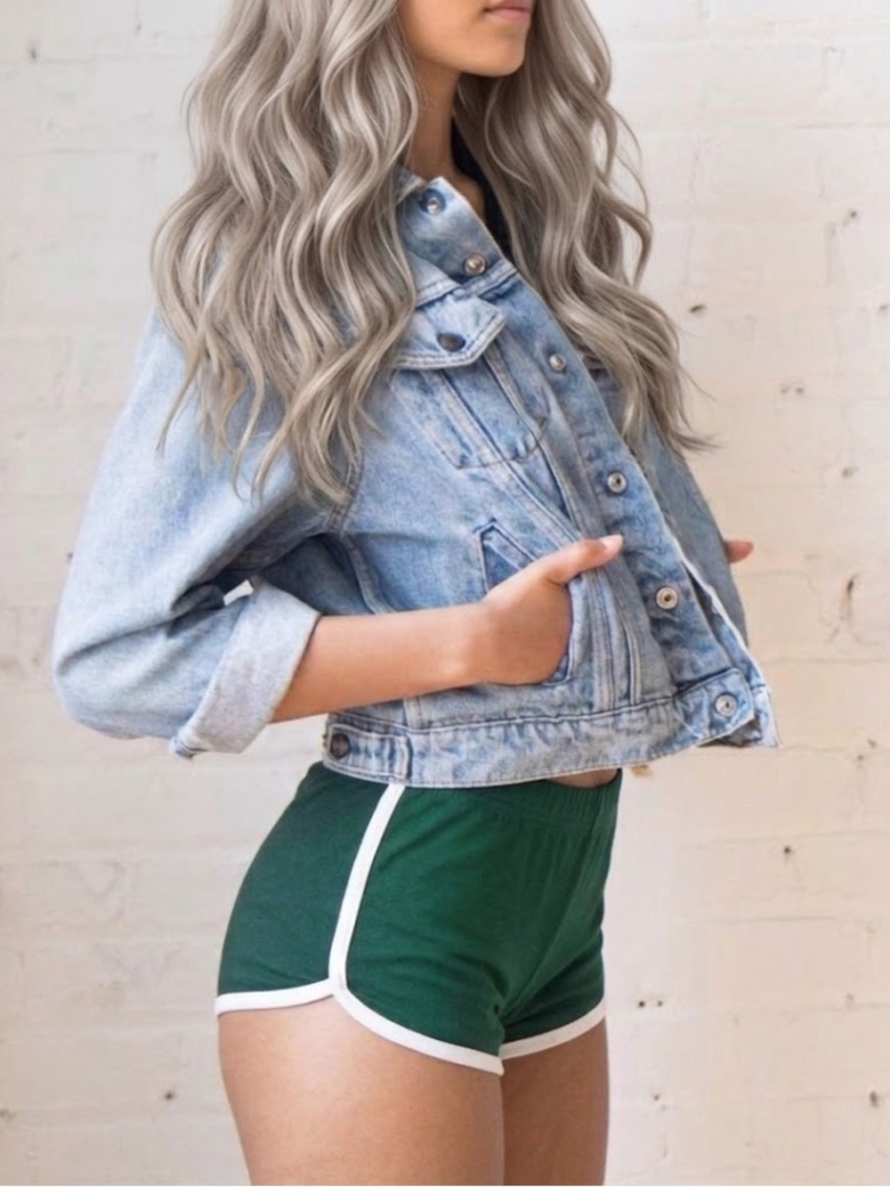 Green with White Trim Athletic Women’s dolphin  Shorts